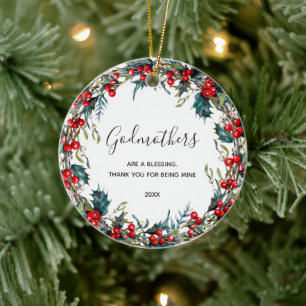 Gift för Godförälder Frieri från Godchild Julgransprydnad Keramik