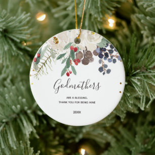 Gift för Godförälder Frieri från Godchild Julgransprydnad Keramik