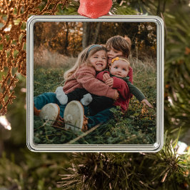 Gift for Grandma | Barnbarn Fotojul Julgransprydnad Metall
