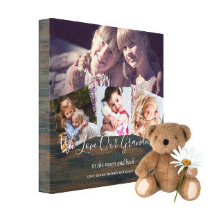 Gift for Grandma Grandpa Photo Collage Grandparent Canvastryck