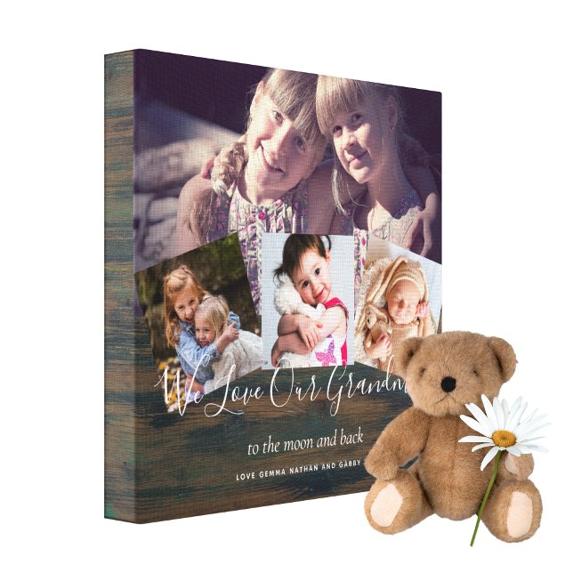 Gift for Grandma Grandpa Photo Collage Grandparent Canvastryck (Skapare uppladdad)