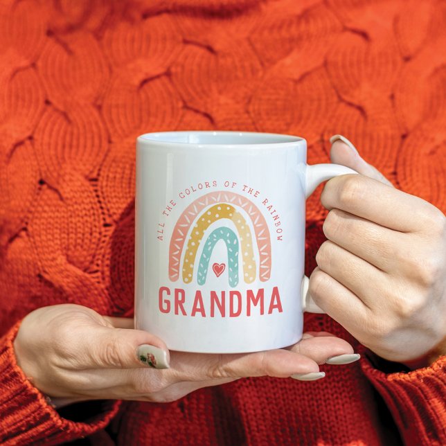 Gift for Grandma | Regnbågens hela Färg Kaffemugg (Skapare uppladdad)