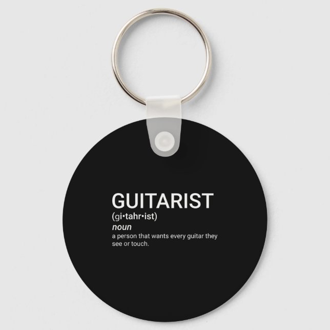 Gift For Guitar Player Guitarist Definition Funny  Nyckelring (Framsida)