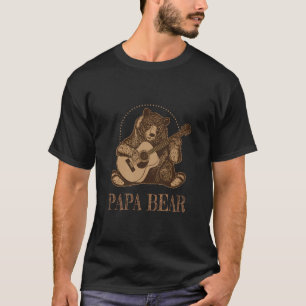 Gift för Guitar Player Guitarist Pappa Bear Funny T Shirt