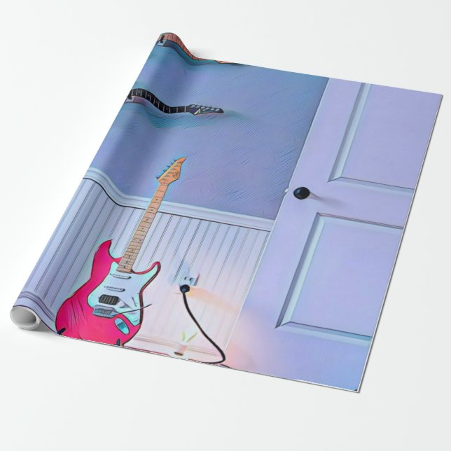 Gift för guitarist make presentpapper (Utrullad)
