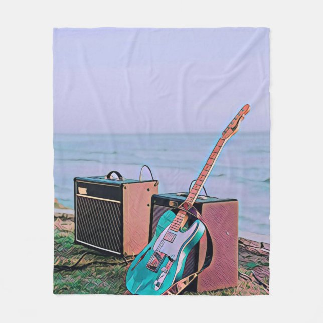 Gift för guitaristisk vän fleecefilt (Framsidan)