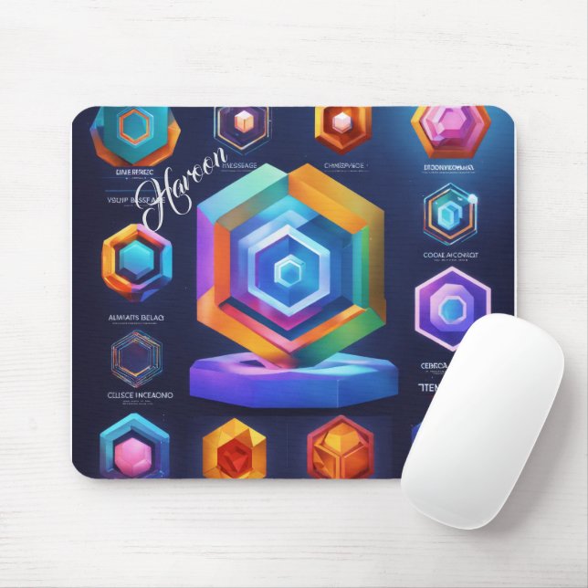 Gift för Haroon Modern 3D Photo Grid Musmatta (Med mus)