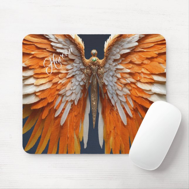 Gift för Haroon Modern Butterfly Photo Grid Musmatta (Med mus)