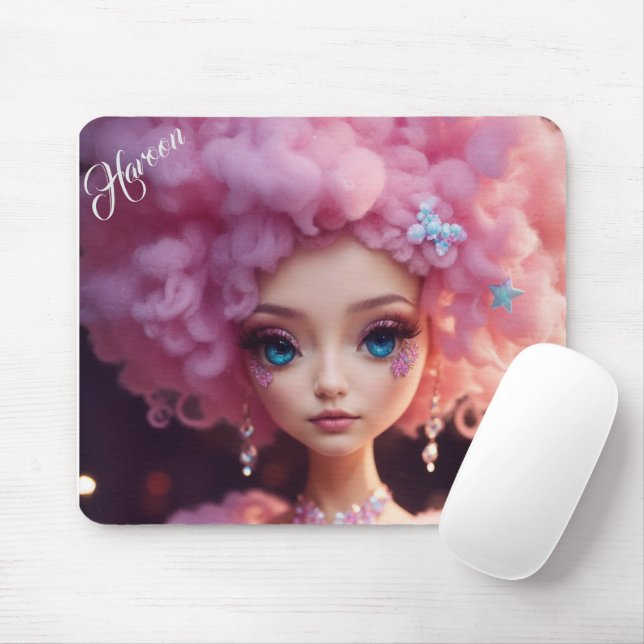 Gift för Haroon Modern Cute Doll Photo Grid Musmatta (Med mus)