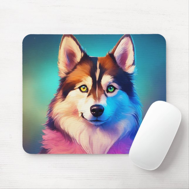 Gift för Haroon Modern Hund Photo Grid Mouse Pad Musmatta (Med mus)