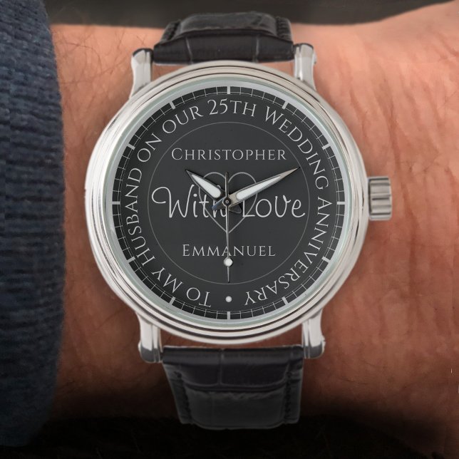 Gift för Make. 25:e Bröllop-årsdagen Armbandsur (Skapare uppladdad)