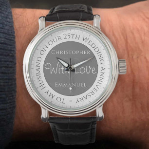 Gift för Make. 25:e Bröllop-årsdagen Armbandsur