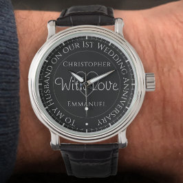 Gift för Make. Första Bröllop-årsdagen Armbandsur
