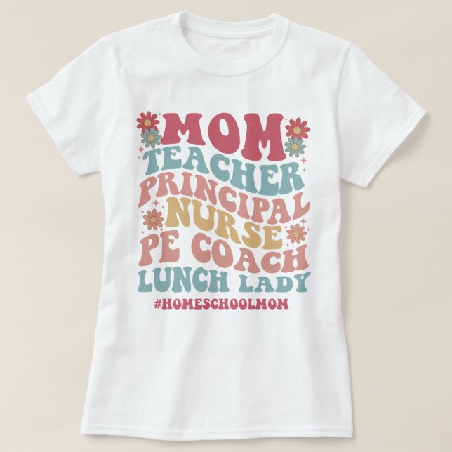Gift för Mamma Charlotte Mason Groovy Homeschool M T Shirt (Design framsida)