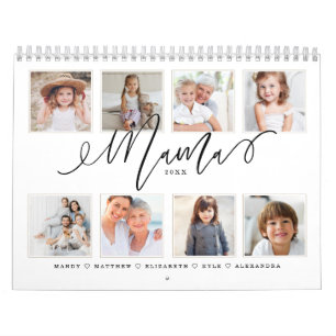 Gift för Mamma Fotografier för barnfamiljer Kalender