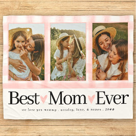Gift for Mamma Mors dag Photo Best Mamma Gingham Fleecefilt