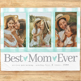 Gift for Mamma Mors dag Photo Best Mamma Gingham Fleecefilt