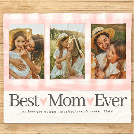 Gift for Mamma Mors dag Photo Best Mamma Gingham Fleecefilt
