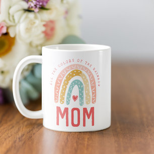 Gift för Mamma Regnbågens hela Färg Kaffemugg