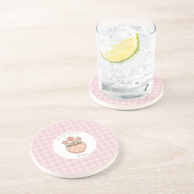 Gift For Mom,Best Mom Ever,Pink Checkered Underlägg (Sidan)