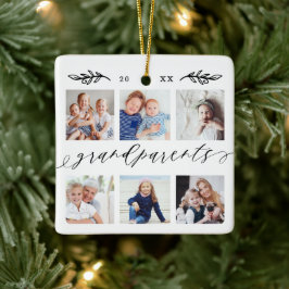 Gift för morföräldrar Farchildren Photo Collage Julgransprydnad Keramik