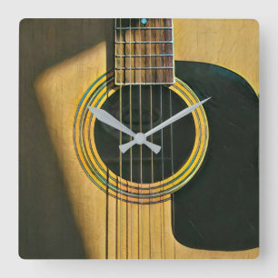 Gift för musiker Guitarist Fyrkantig Klocka