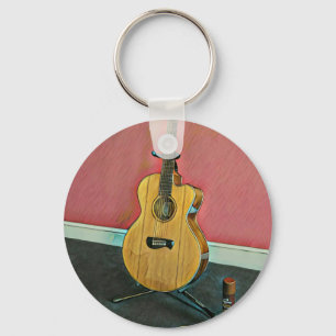 Gift för musiker Guitarist Nyckelring