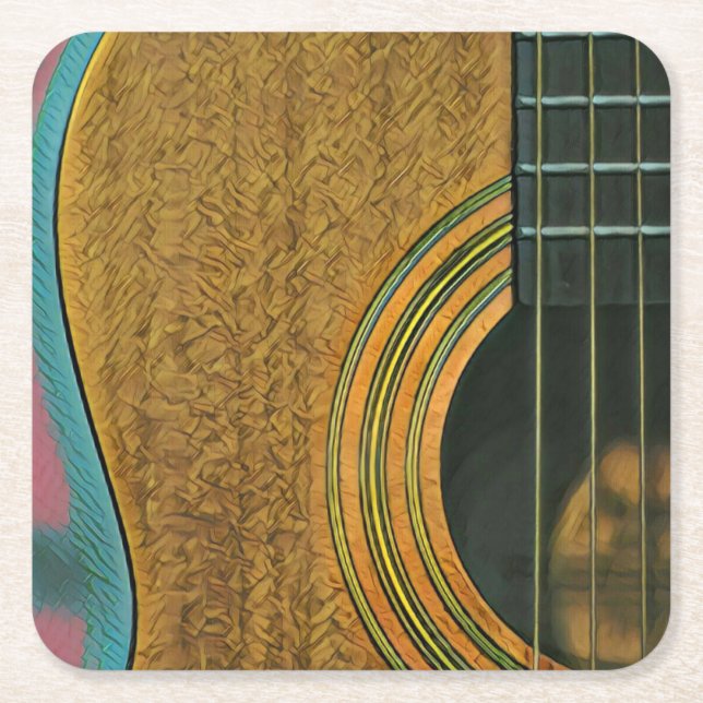 Gift för musiker Guitarist Underlägg Papper Kvadrat (Framsidan)