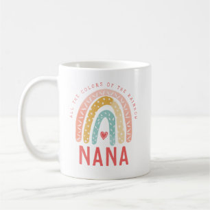 Gift för Nana Hela Färgen Regnbågen Kaffemugg