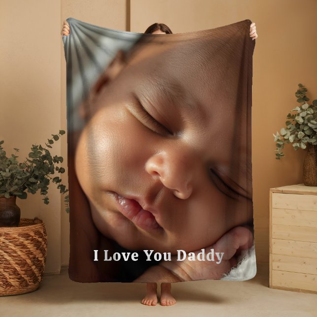 Gift for New Daddy Fleece Blanket Baby Photograph (Skapare uppladdad)