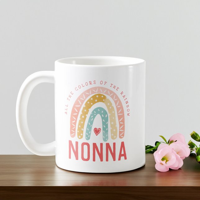 Gift for Nonna | Regnbågens hela Färg Kaffemugg (Gift For Nonna | All The Colors of The Rainbow Coffee Mug)