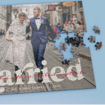 Gift för nygifta - Bröllopsfoto med personlig text