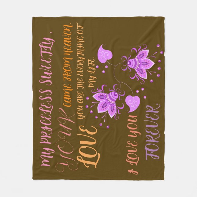 GIFT FÖR NYTT ÅR, BIRTHDAY, VALENTINE, BRÖLLOP FLEECEFILT (Framsidan)