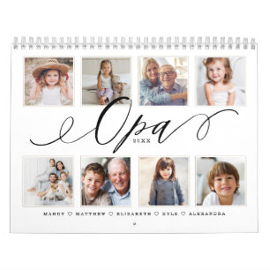 Gift för Opa Fotografier för barnfamiljer Kalender