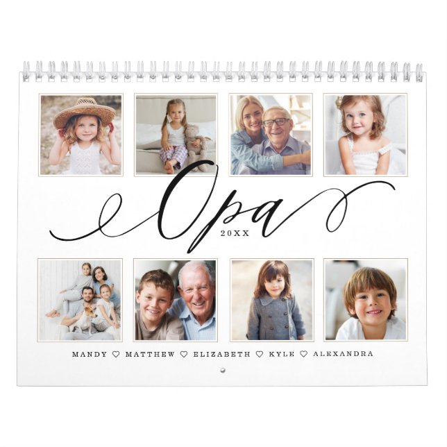 Gift för Opa| Fotografier för barnfamiljer Kalender (Omslag)