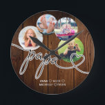 Gift for Papa Grandchildren Photo Collage Grandpa<br><div class="desc">This is beautiful personalized gift to your Grandpa (Papa). Special customized grandchildren photo collage plaque to display your own special family photos and memories in circle frames, with colored background. This design features a 4 photo collage circles with "Papa" in a beautiful handwritten black script style with the heart. Customize...</div>