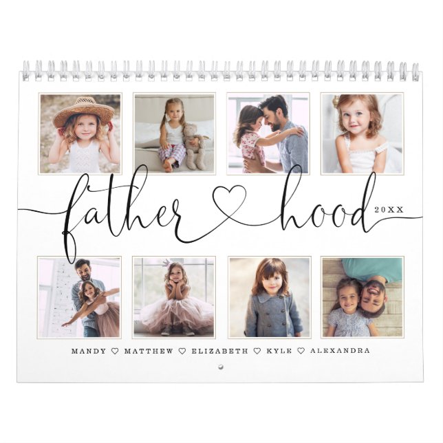Gift för Pappa| Barnfamiljemönster Foto Kalender (Omslag)