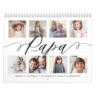 Gift för Pappa Fotografier för barnfamiljer Kalender