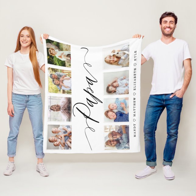 Gift för Pappa| Fotokollage för morbarn Fleecefilt (På plats)