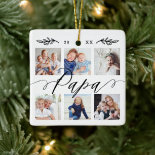 Gift för Pappa Fotokollage för morbarn Julgransprydnad Keramik