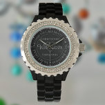 Gift för partner. 50:e födelsedag - Gift Watch Armbandsur<br><div class="desc">Se upp för partnern på hennes födelsedag. Speciell klocka med inskrift. 50:e födelsedagspresent. Titta med inskriptionen plus meddelandet "Med Kärlek". Även namn från varje partner. Black watch ansikte.</div>