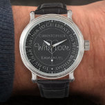 Gift för partner eller Make på hans 50:e födelseda Armbandsur<br><div class="desc">Se upp för Partner eller Make på hans födelsedag. Speciell klocka med inskrift. 50:e födelsedagspresent. Titta med inskriptionen plus meddelandet "Med Kärlek". Även namn från varje partner. Black watch ansikte.</div>