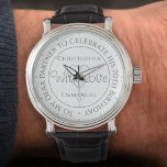 Gift för partner på hans 70:e födelsedag armbandsur<br><div class="desc">Se upp för partnern på hans födelsedag. Speciell klocka med inskrift. 70:e födelsedagspresent. Titta med inskriptionen plus meddelandet "Med Kärlek". Även namn från varje partner. Vit klocka ansikte.</div>