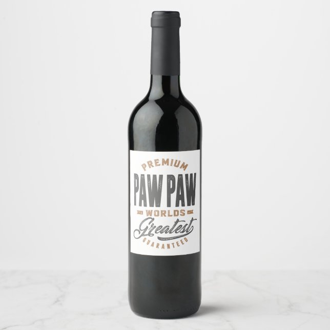 Gift för PawPaw Vinflaska Etikett (Framsida)