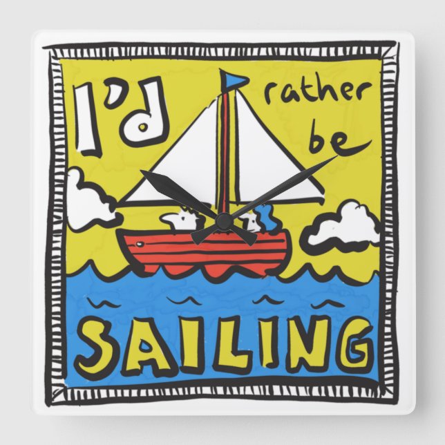 Gift för sjöman eller Yachtsman Fyrkantig Klocka (Framsida)