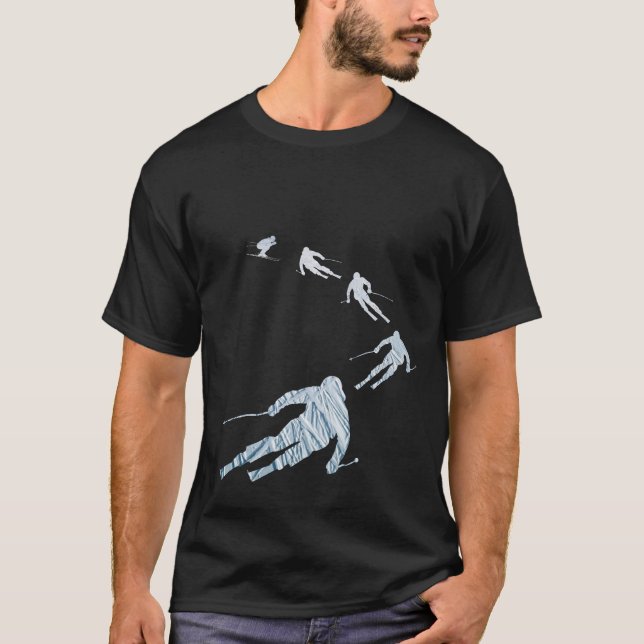 Gift for Skier - Unique Winter Sport Design T Shirt (Framsida)