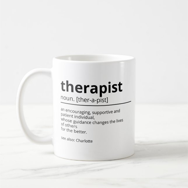 Gift for Therapist - Terapist definition mugg - Th (Vänster)