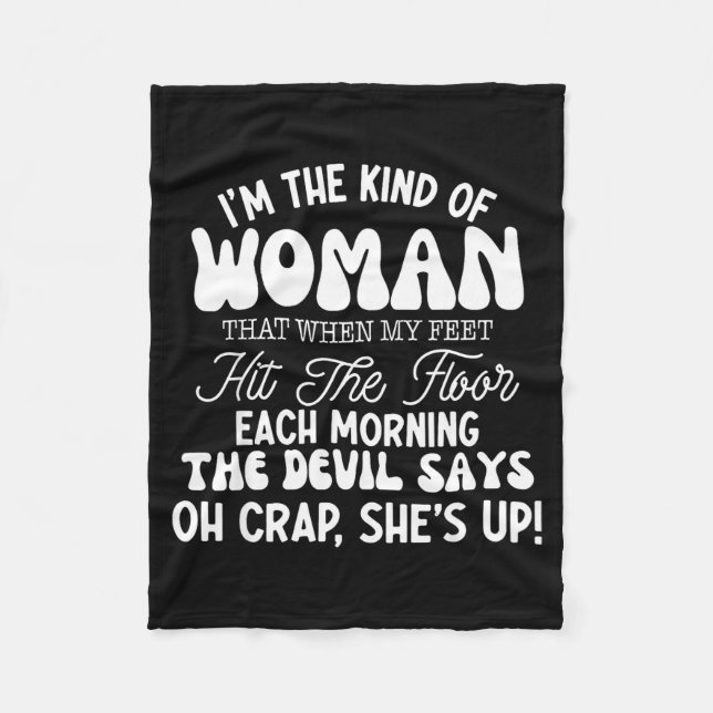 Gift For Women Motivational Quote Confident Woman  Fleecefilt (Framsidan)