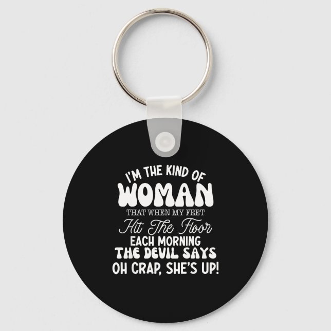Gift For Women Motivational Quote Confident Woman  Nyckelring (Framsida)