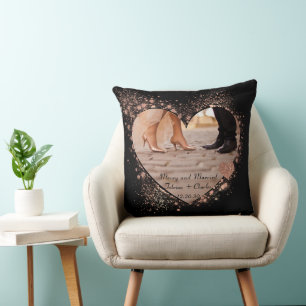 Gift Foto med Lysande Ljus i Rosa Guld  Kudde